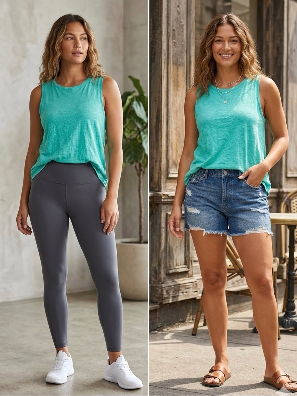 GAP Women's Teal Sleeveless Tank Top